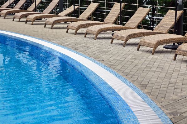 Poolside Hardscaping in Mill Valley